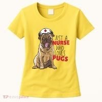 Just A Nurse Who Loves Pugs Women's T-Shirt thumb 0