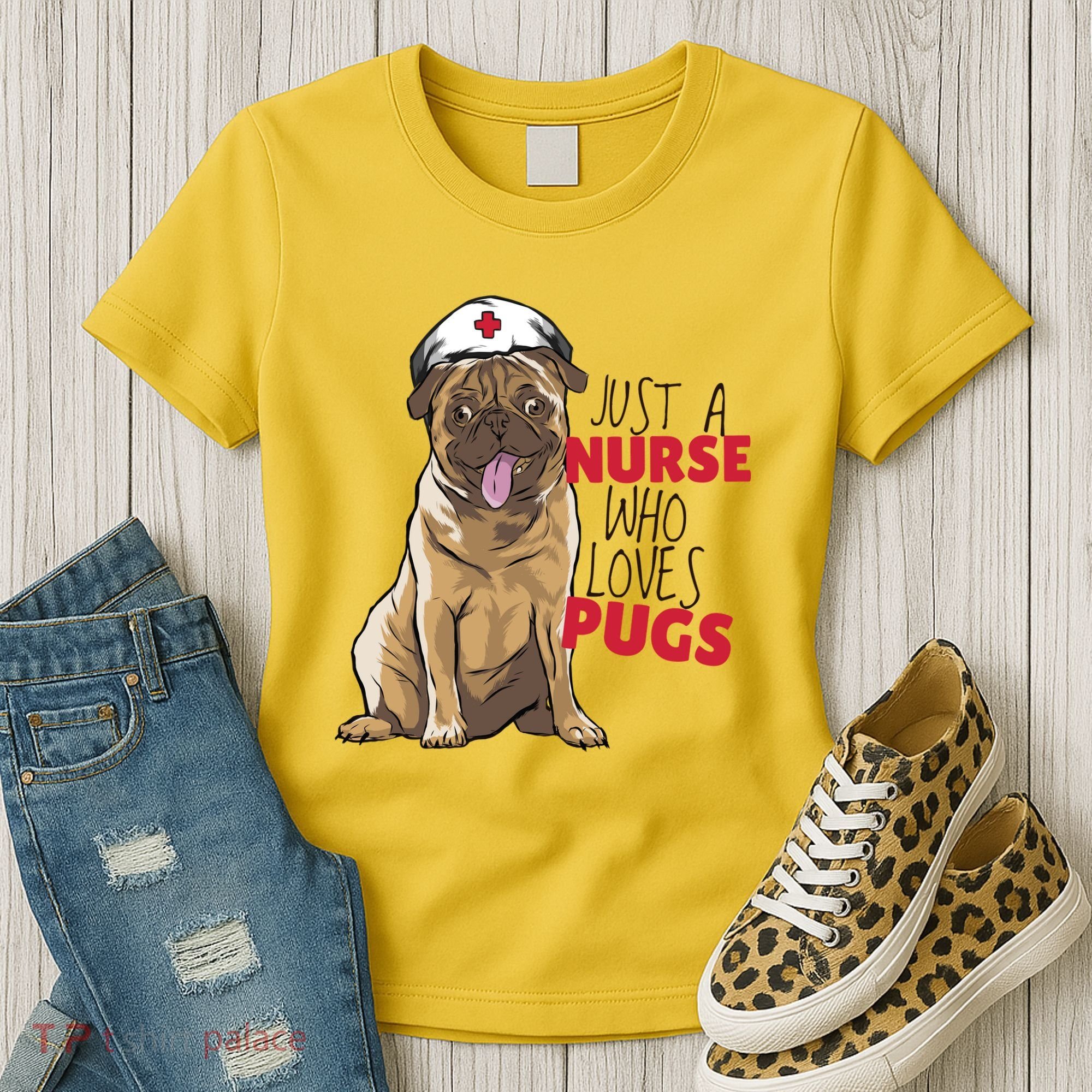 Just A Nurse Who Loves Pugs Women's T-Shirt