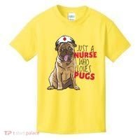 Just A Nurse Who Loves Pugs Kids T-Shirt thumb 0