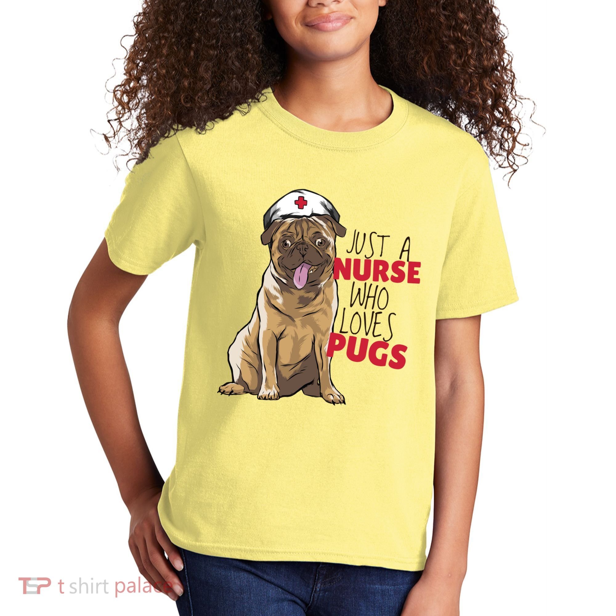Just A Nurse Who Loves Pugs Kids T-Shirt