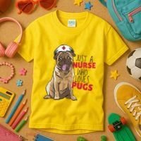 Just A Nurse Who Loves Pugs Kids T-Shirt thumb 3