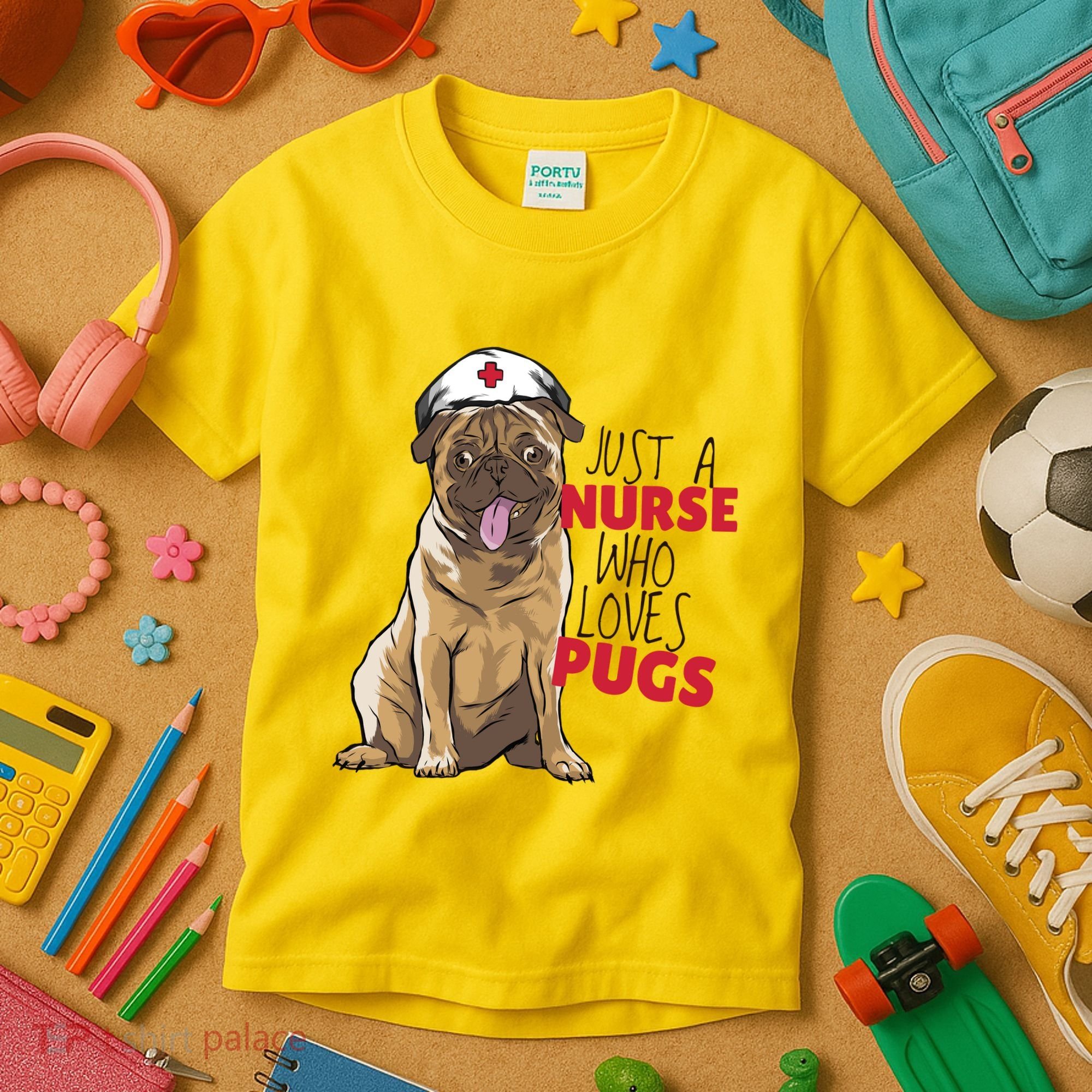 Just A Nurse Who Loves Pugs Kids T-Shirt