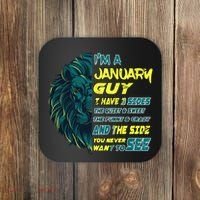January Birthday Guy Has 3 Sides Sweet Funny Crazy  Coaster thumb 0