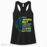 January Birthday Guy Has 3 Sides Sweet Funny Crazy  Women's Tank Top thumb 0