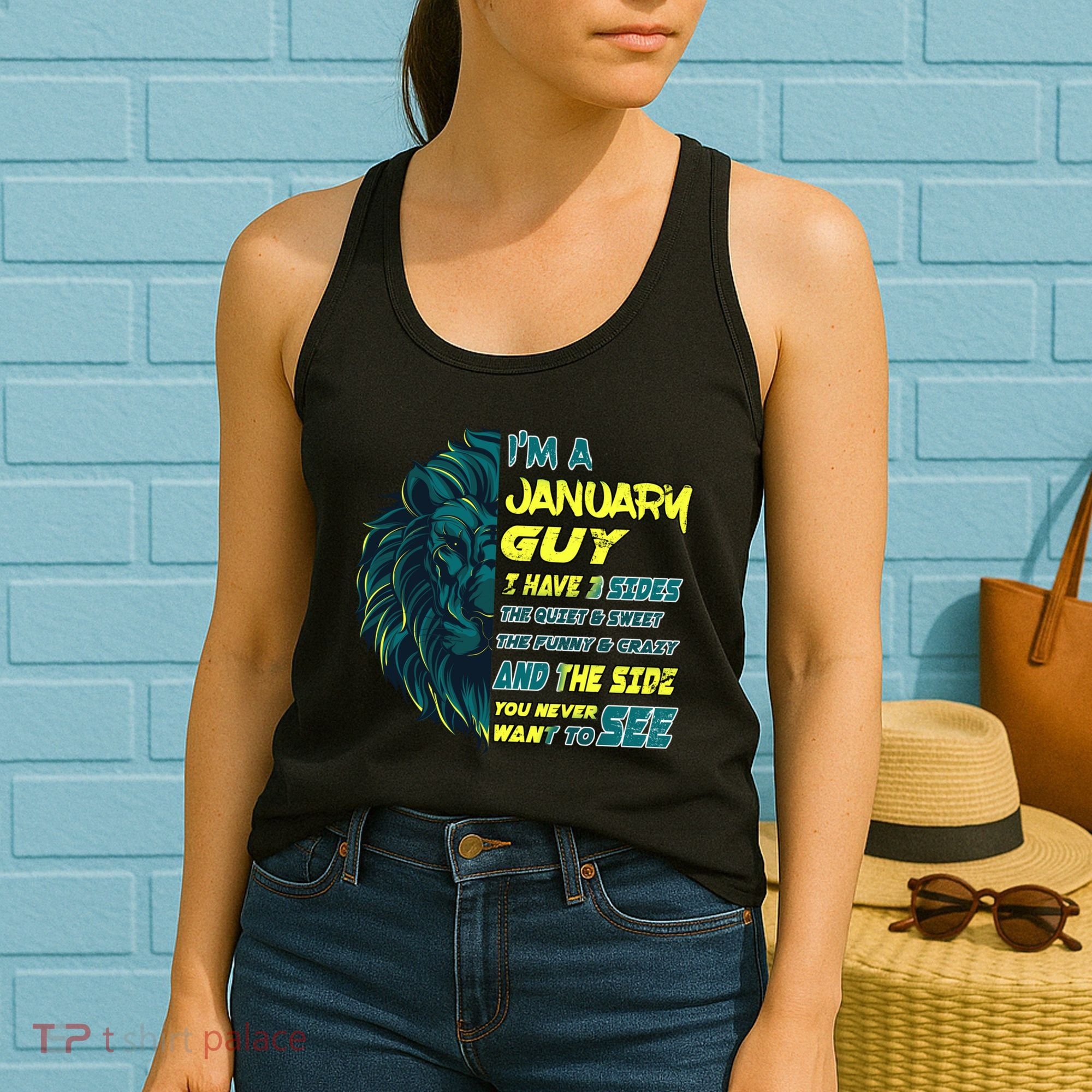 January Birthday Guy Has 3 Sides Sweet Funny Crazy  Women's Tank Top
