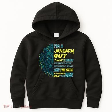 January Birthday Guy Has 3 Sides Sweet Funny Crazy  Kids Hoodie