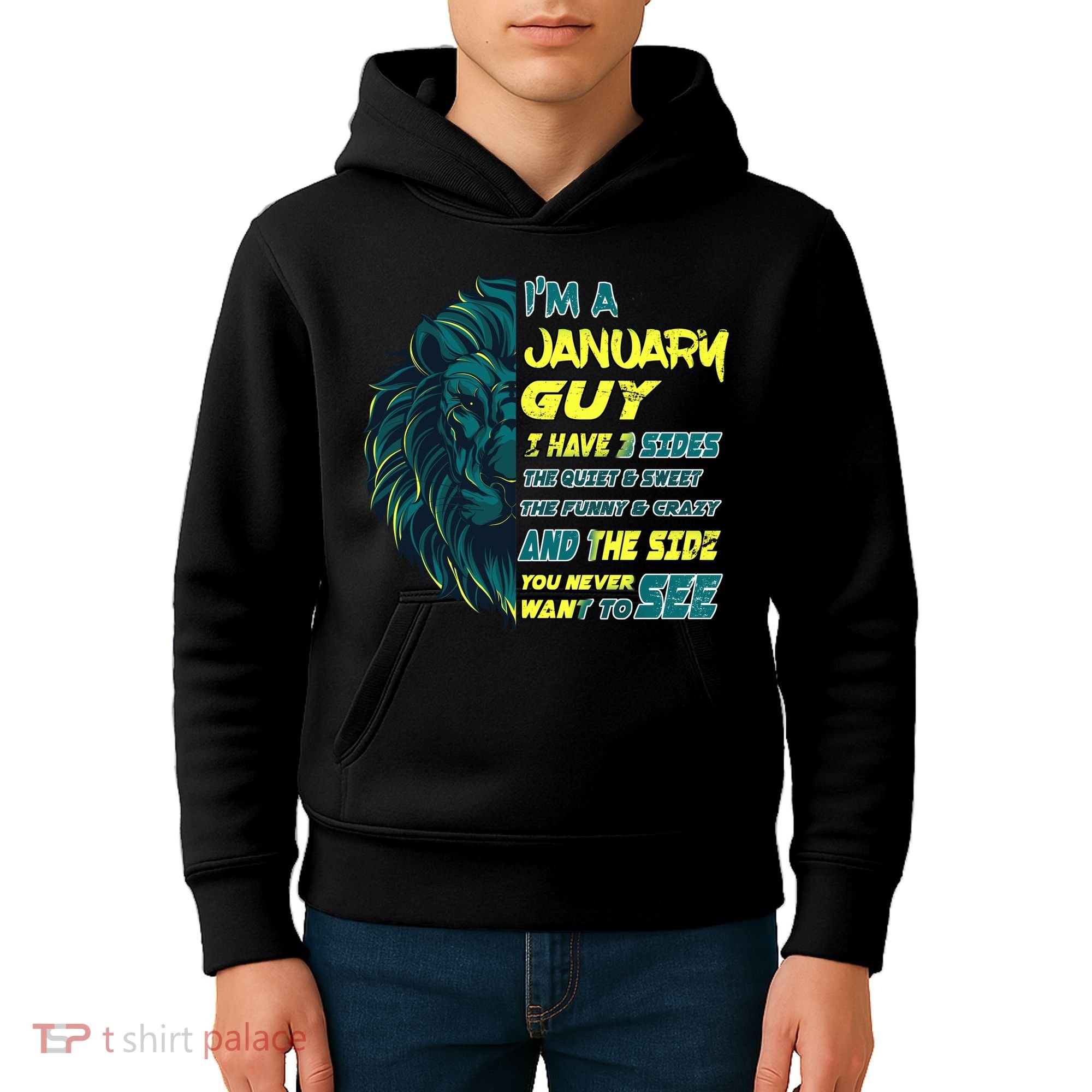 January Birthday Guy Has 3 Sides Sweet Funny Crazy  Kids Hoodie