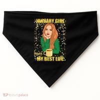 January Girl Living My Best Life USA-Made Doggie Bandana thumb 0