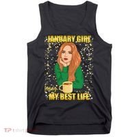 January Girl Living My Best Life Tank Top thumb 0
