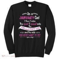 January Girl Sweet But Crazy Funny Birthday Sweatshirt thumb 0