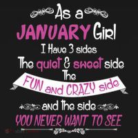 January Girl Sweet But Crazy Funny Birthday T-Shirt thumb 7