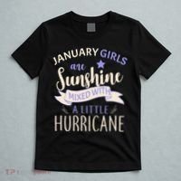 January Girls Are Sunshine Mixed With Hurricane T-Shirt thumb 5