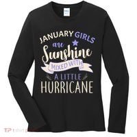 January Girls Are Sunshine Mixed With Hurricane Women's Long Sleeve Shirt thumb 0