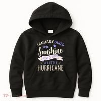 January Girls Are Sunshine Mixed With Hurricane Kids Hoodie thumb 0