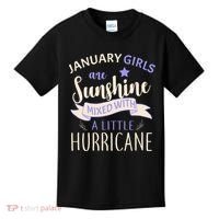 January Girls Are Sunshine Mixed With Hurricane Kids T-Shirt thumb 0