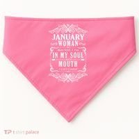 January Woman Funny Birthday USA-Made Doggie Bandana thumb 0