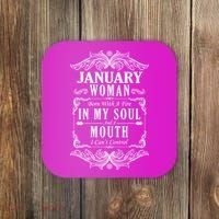January Woman Funny Birthday Coaster thumb 0