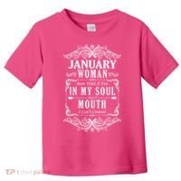 January Woman Funny Birthday Toddler T-Shirt thumb 0