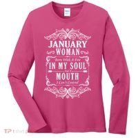 January Woman Funny Birthday Women's Long Sleeve Shirt thumb 0