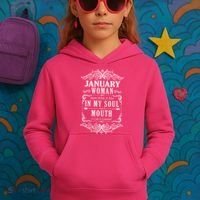 January Woman Funny Birthday Kids Hoodie thumb 3