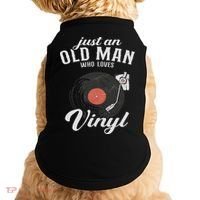 Just An Old Man Who Loves Vinyl Turntable Vinyl Record Doggie Tank thumb 0