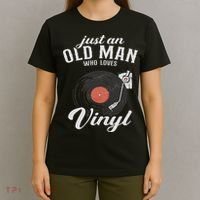 Just An Old Man Who Loves Vinyl Turntable Vinyl Record T-Shirt thumb 4
