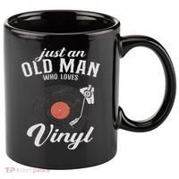 Just An Old Man Who Loves Vinyl Turntable Vinyl Record 11oz C Handle Ceramic Mug thumb 0