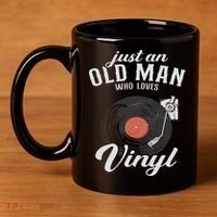 Just An Old Man Who Loves Vinyl Turntable Vinyl Record 11oz C Handle Ceramic Mug thumb 4