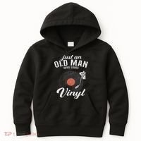 Just An Old Man Who Loves Vinyl Turntable Vinyl Record Kids Hoodie thumb 0