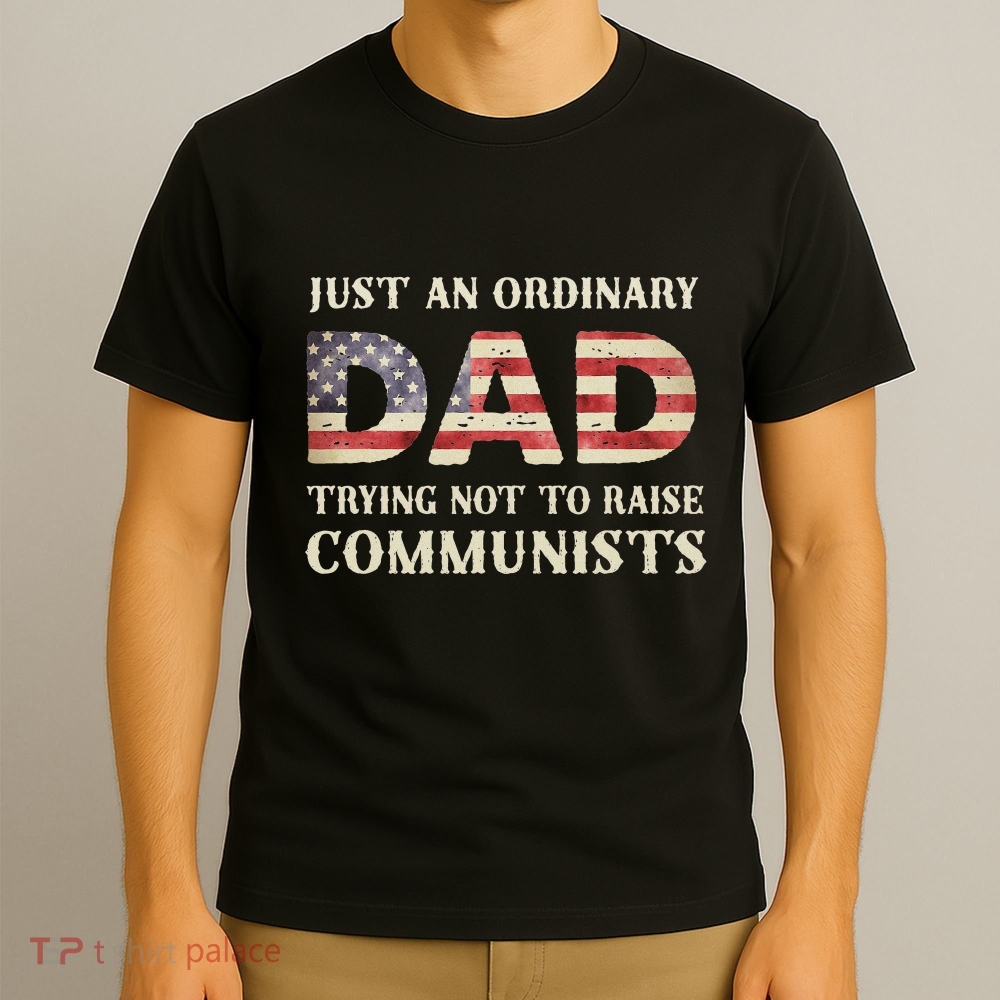 Just An Ordinary Dad Trying Not To Raise Communist Skull Dad T-Shirt