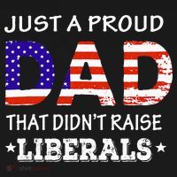 Just A Proud Dad Who didn't Raise Liberals Funny fathers Day Tall Hoodie thumb 2