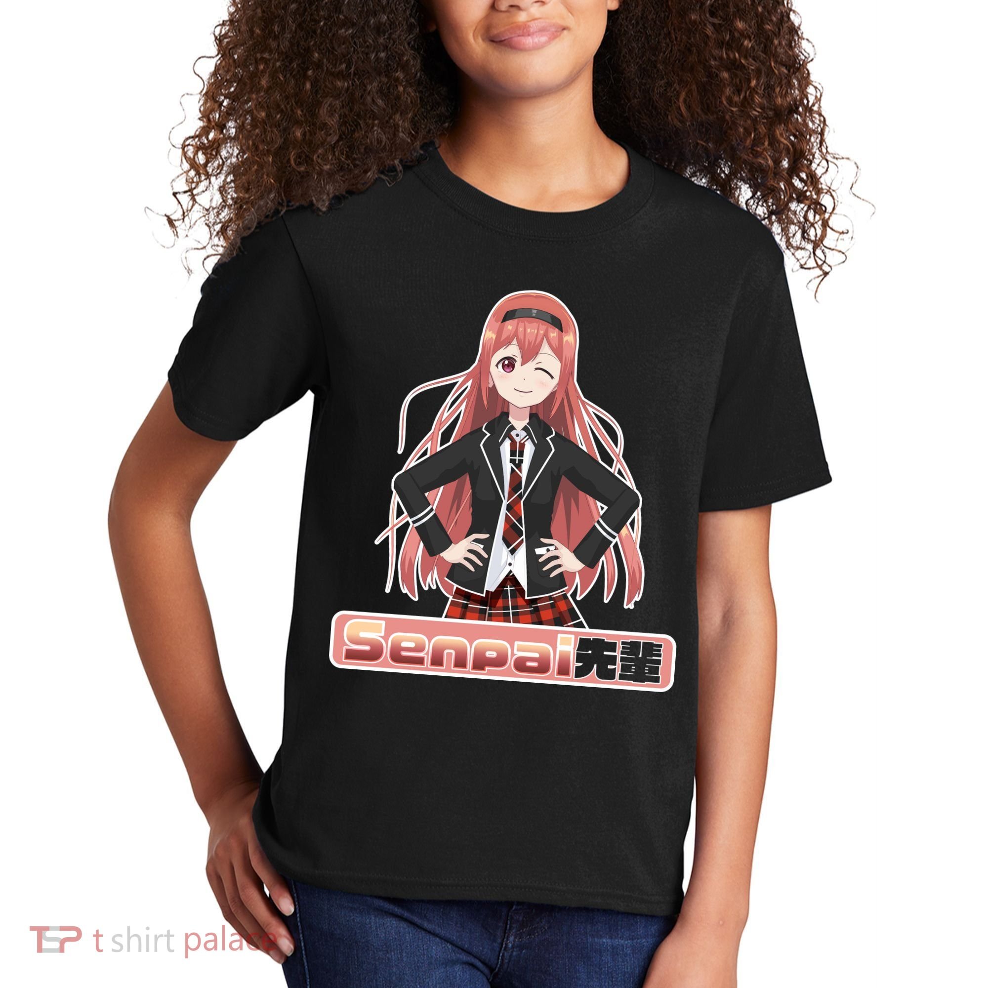 Japanese Animie Girl Senpai Kids T-Shirt