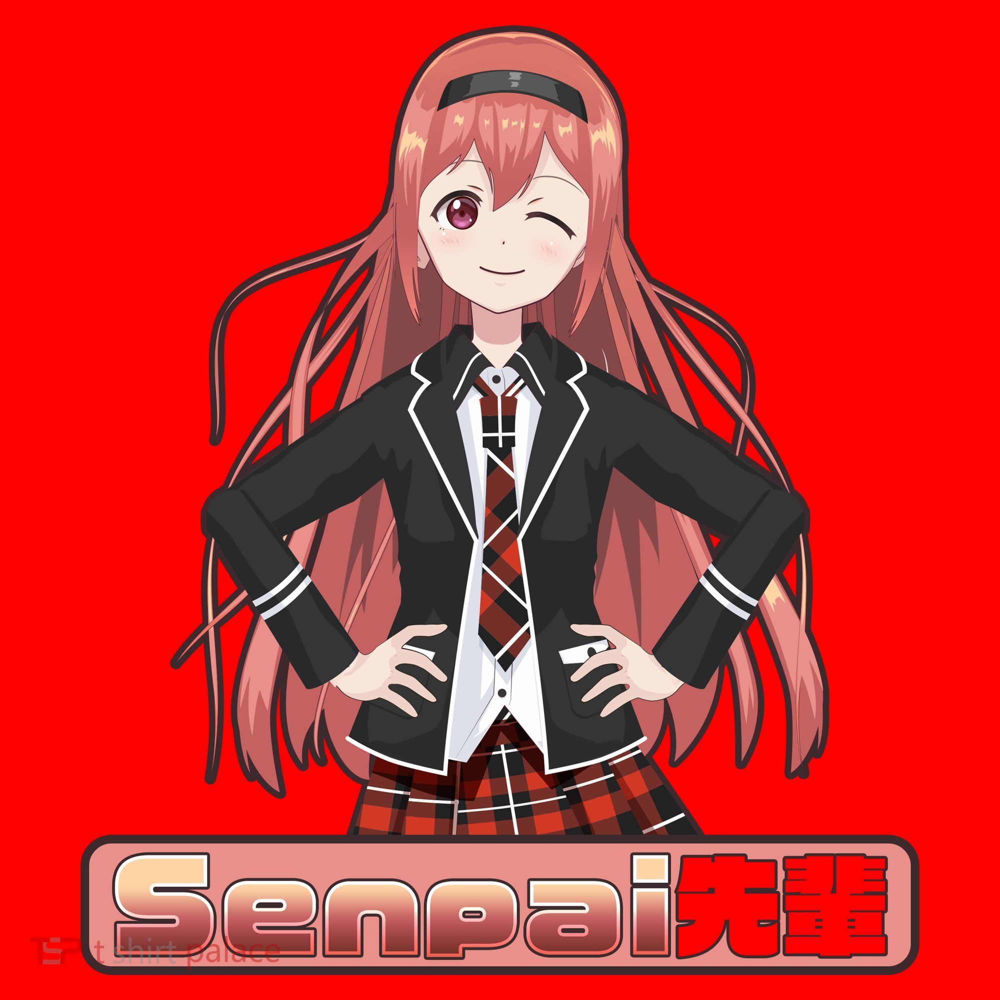 Japanese Animie Girl Senpai Santa Hat