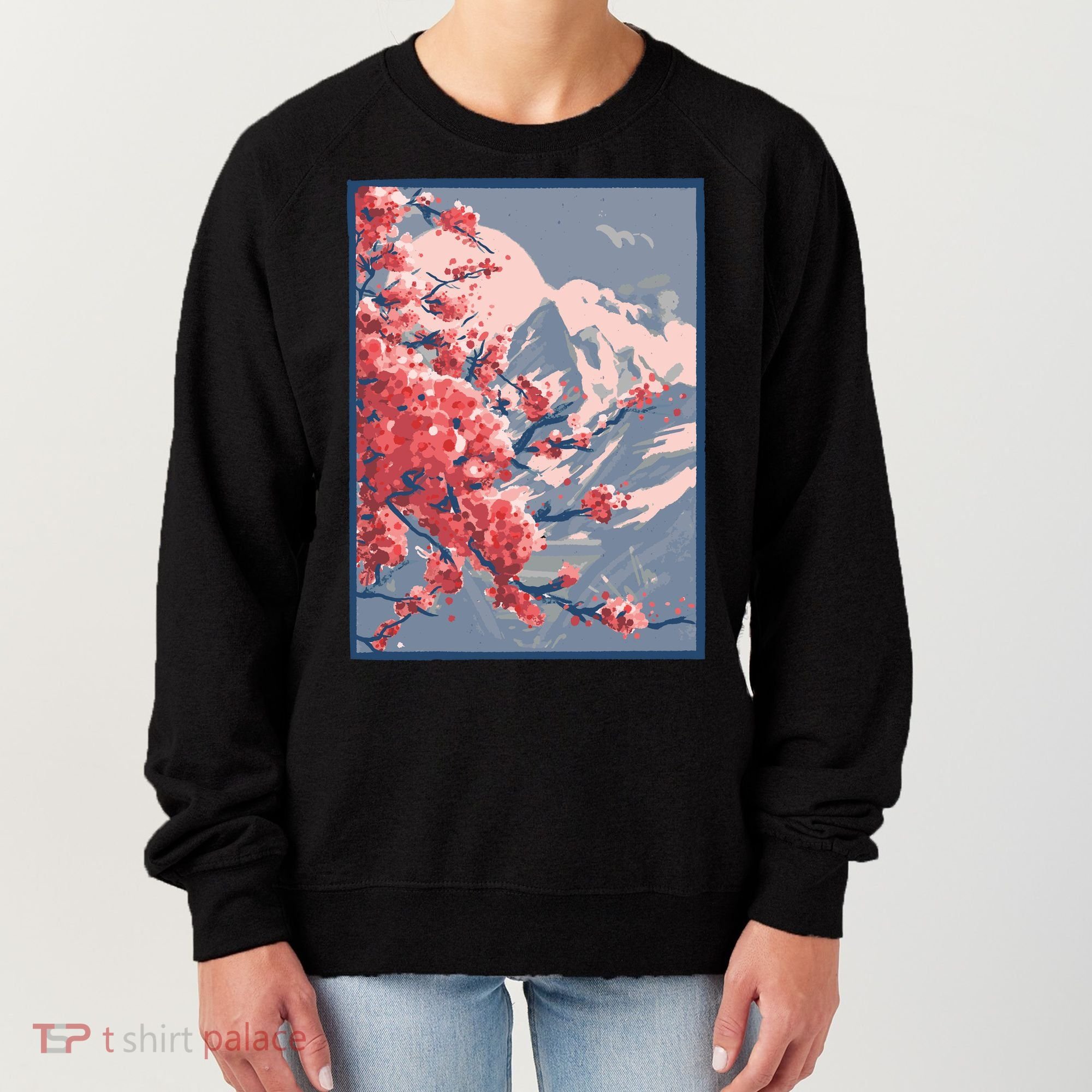 Japanese Cherry Blossom Mountain Women's Sweatshirt