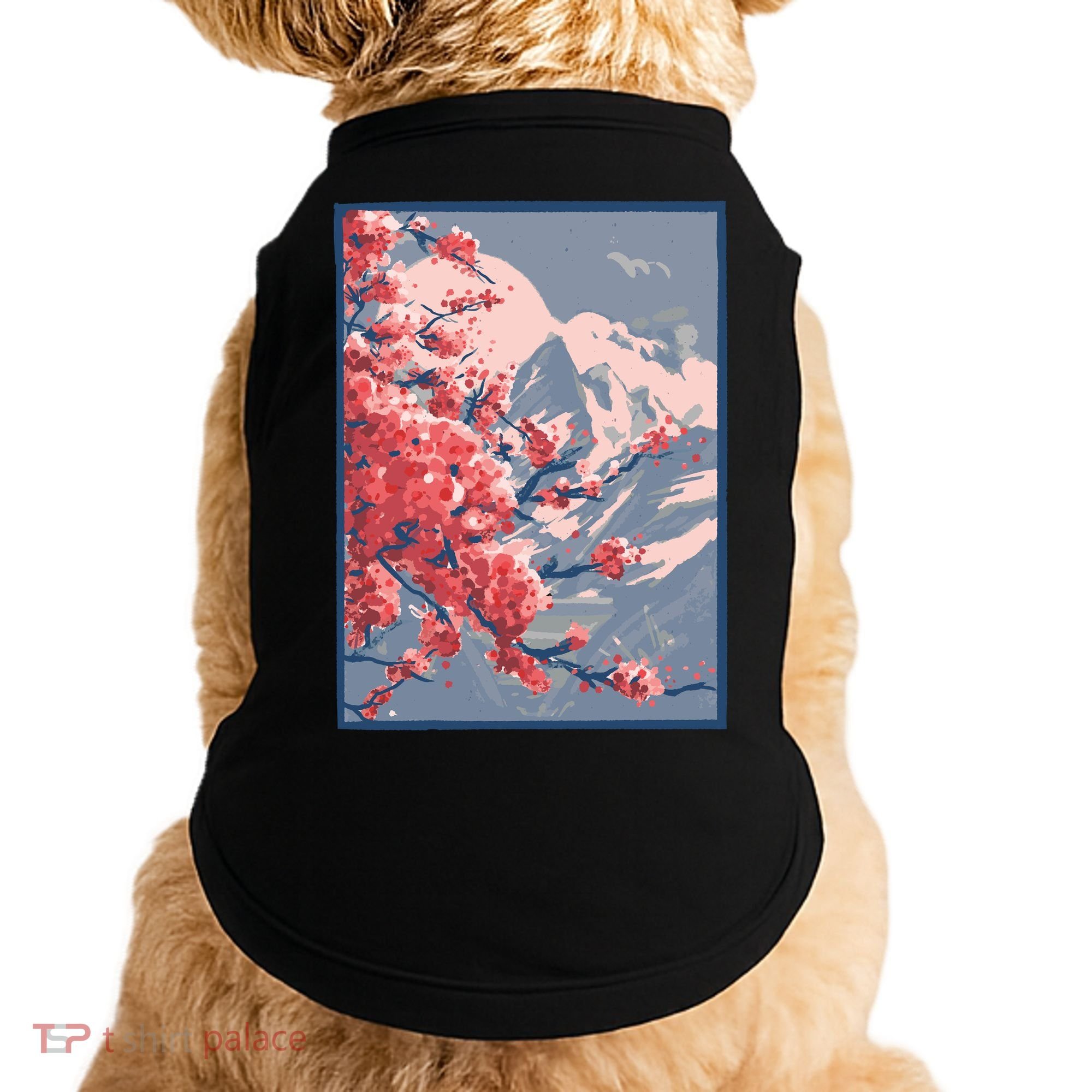 Japanese Cherry Blossom Mountain Doggie Tank