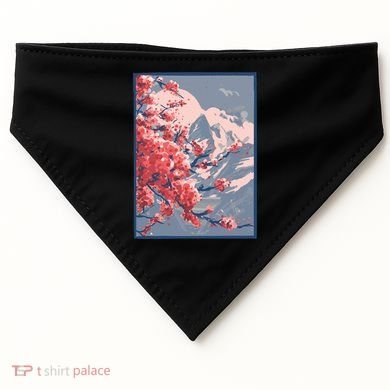 Japanese Cherry Blossom Mountain USA-Made Doggie Bandana