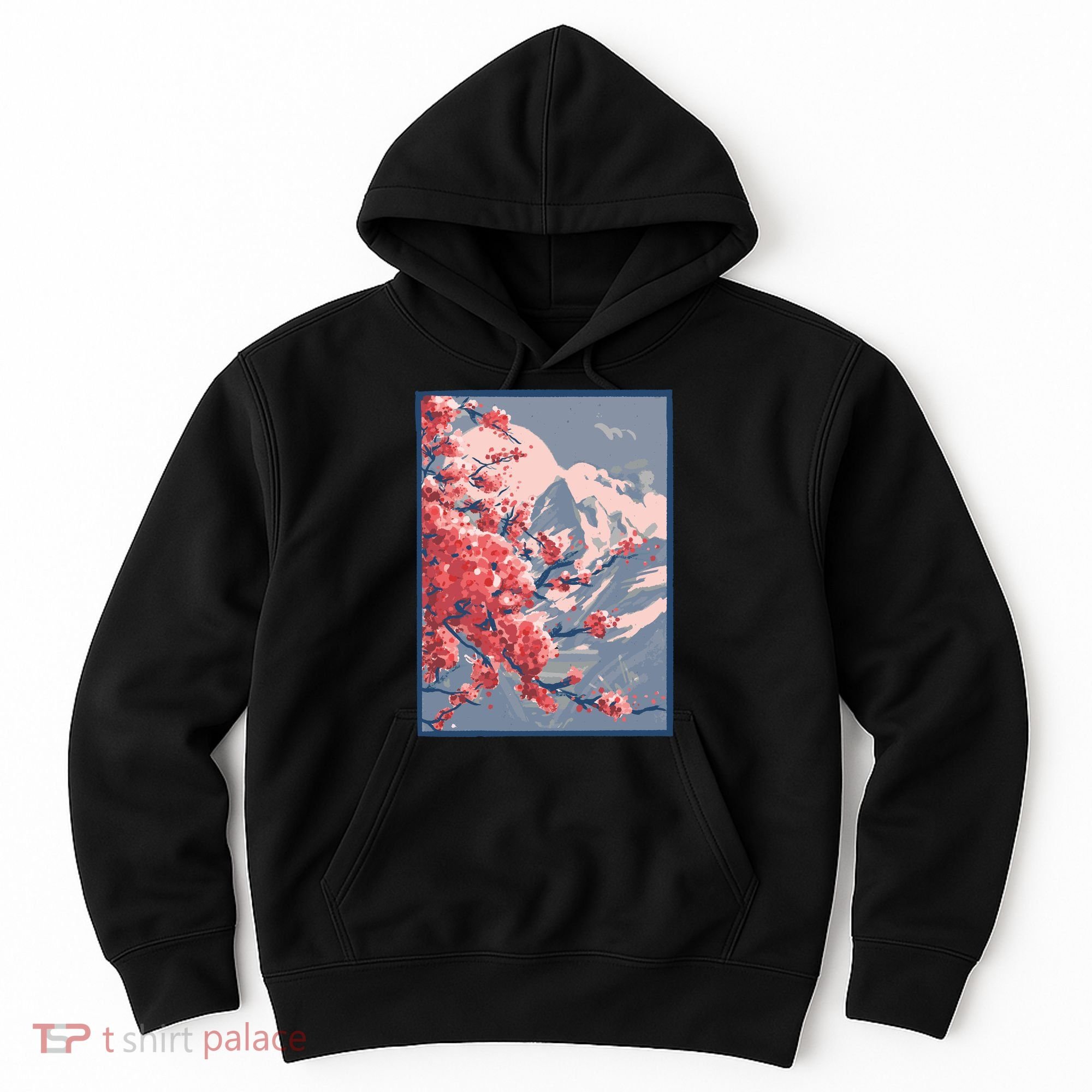 Japanese Cherry Blossom Mountain Hoodie
