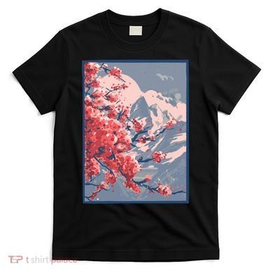 Japanese Cherry Blossom Mountain T-Shirt