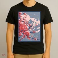 Japanese Cherry Blossom Mountain T-Shirt thumb 3