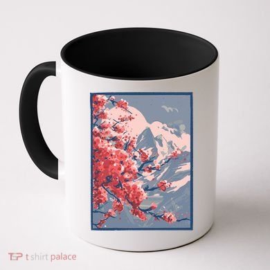 Japanese Cherry Blossom Mountain Coffee Mug