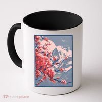 Japanese Cherry Blossom Mountain Coffee Mug thumb 0