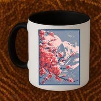 Japanese Cherry Blossom Mountain Coffee Mug thumb 2