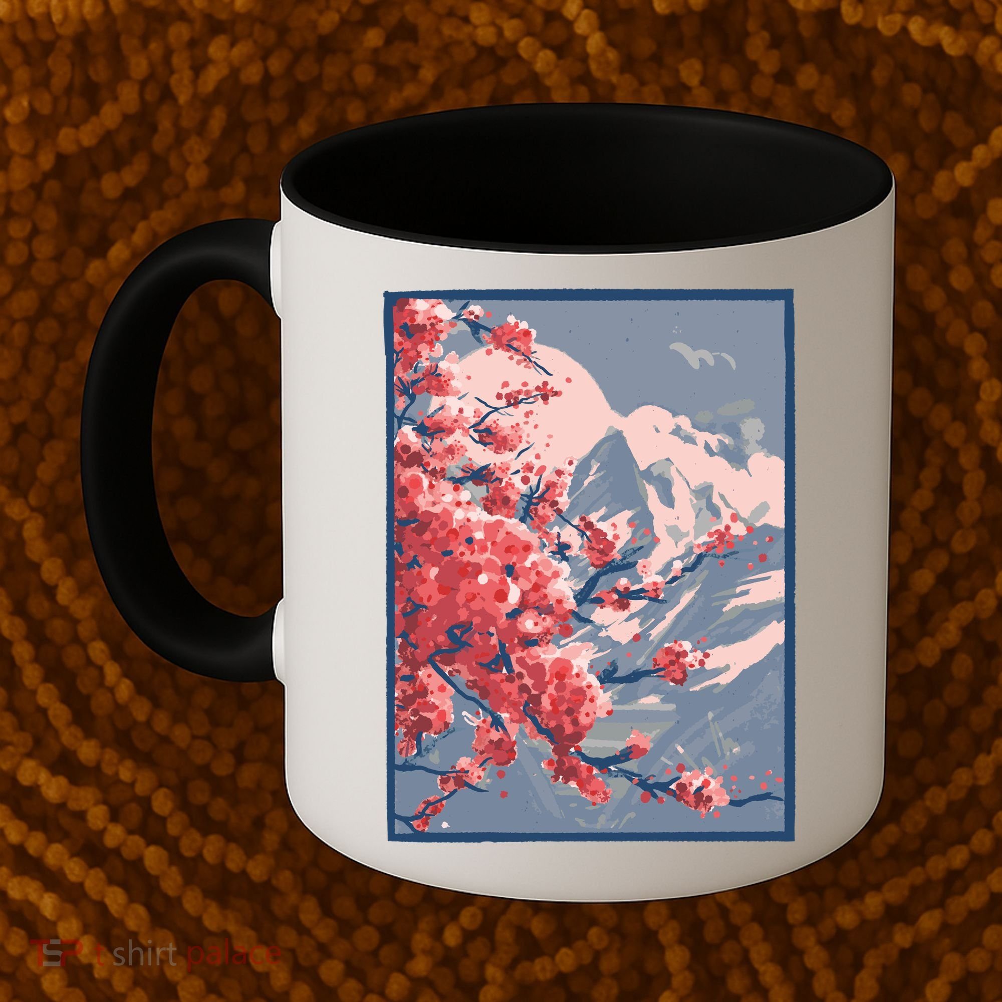 Japanese Cherry Blossom Mountain Coffee Mug