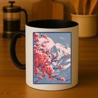 Japanese Cherry Blossom Mountain Coffee Mug thumb 4