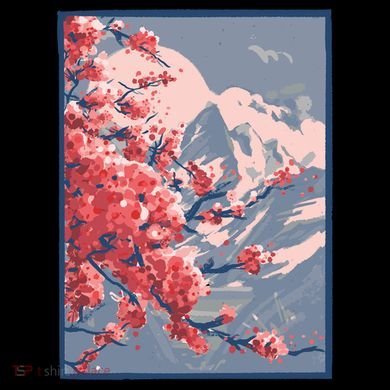 Japanese Cherry Blossom Mountain Coffee Mug