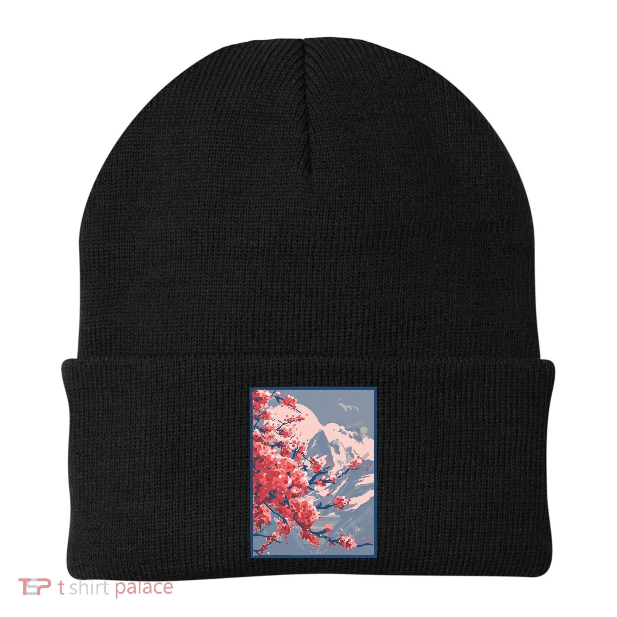 Japanese Cherry Blossom Mountain Beanie