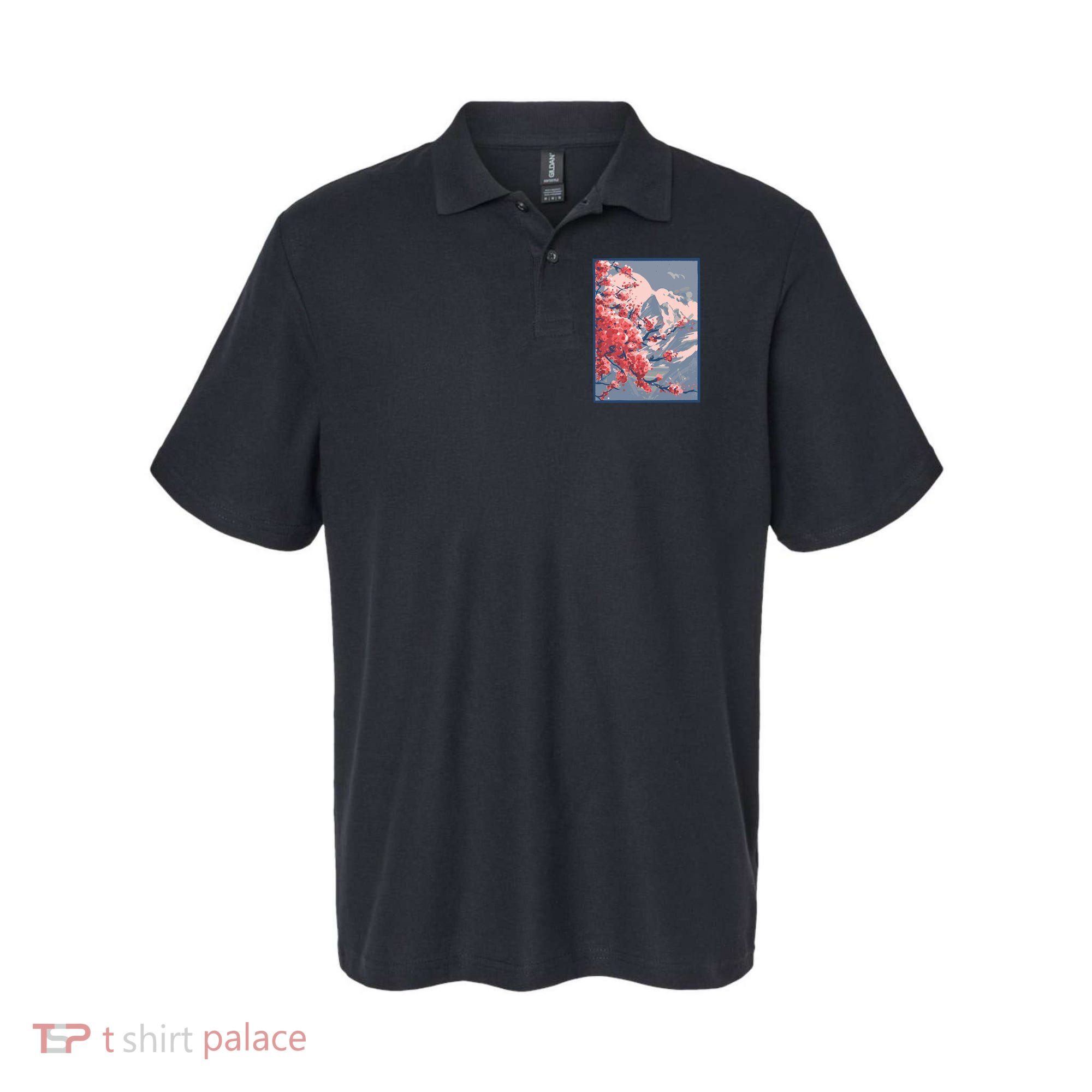 Japanese Cherry Blossom Mountain Polo
