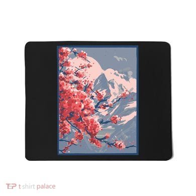 Japanese Cherry Blossom Mountain Mousepad