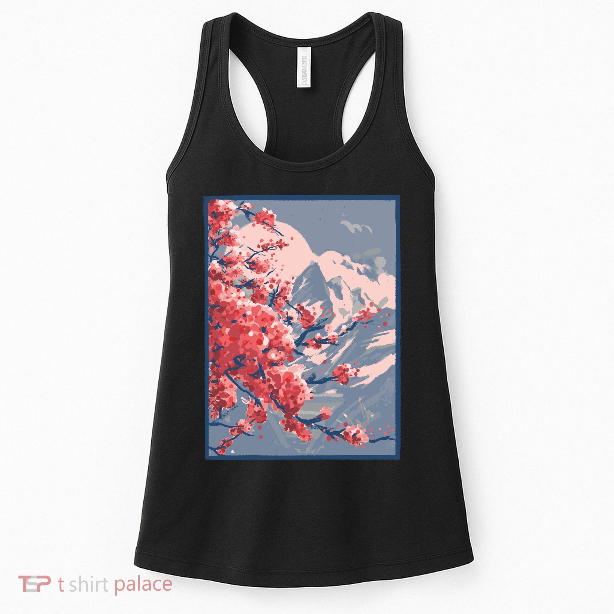 Japanese Cherry Blossom Mountain Women's Tank Top