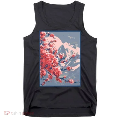Japanese Cherry Blossom Mountain Tank Top